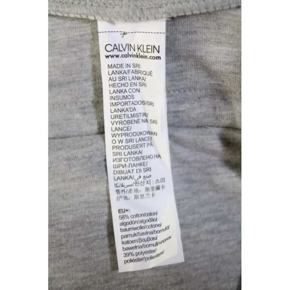 Calvin Klein Womens Cotton Drawstring Tapered Pajama Pants Gray Size S